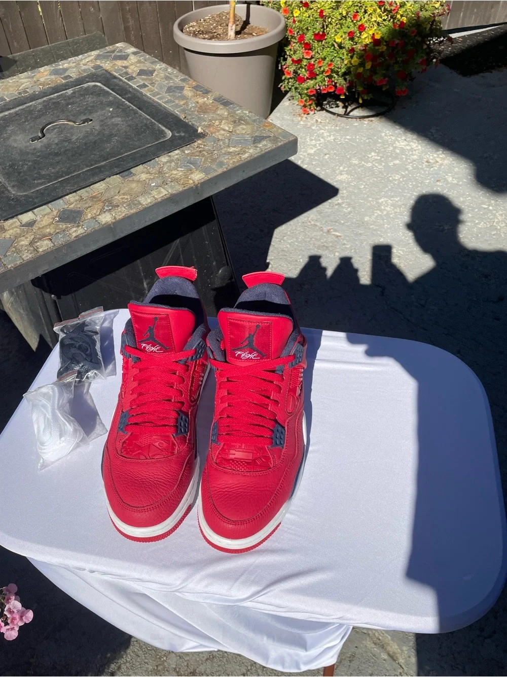 Air Jordan 4 FIBA Retro Red Sneakers Size 11 C11184-617 VNDS Extra Laces 🔥🔥